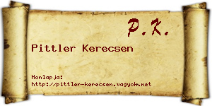 Pittler Kerecsen névjegykártya